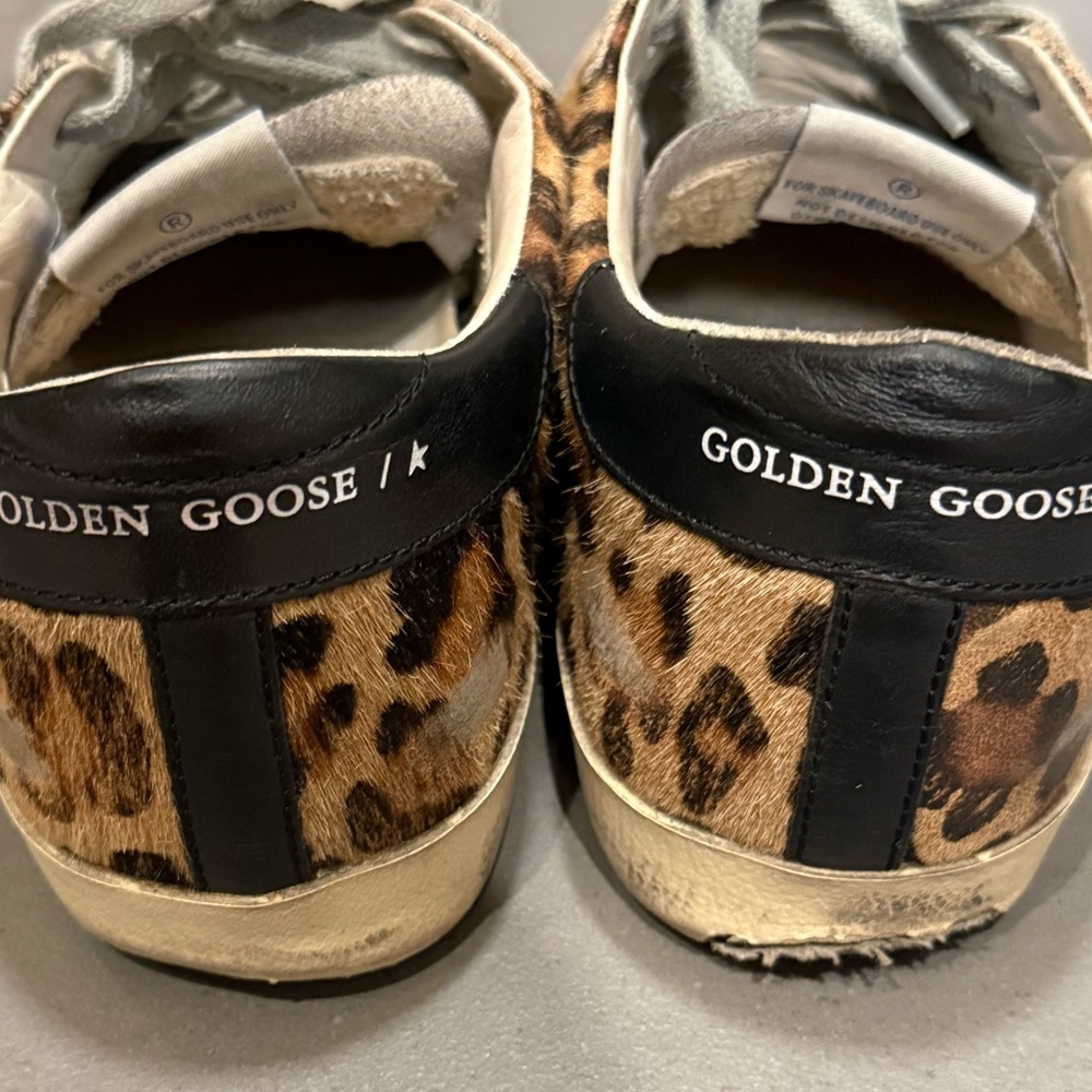 Golden Goose Leopard Print Low-Top Sneakers with Red Glitter Star - Picture 6 of 11